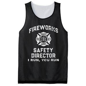 Fireworks Safety Director I Run You Run Mesh Reversible Basketball Jersey Tank