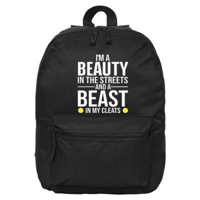 Funny Softball Design Softball Team Player 16 in Basic Backpack