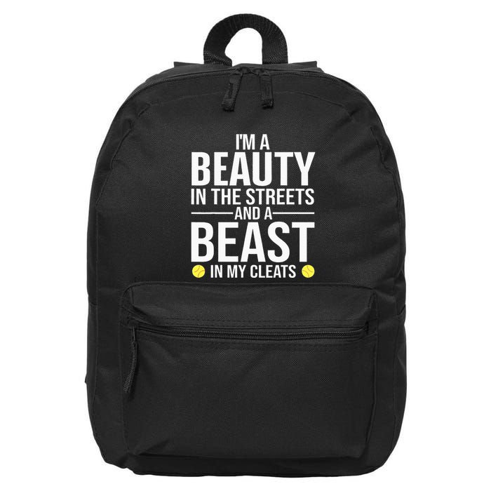 Funny Softball Design Softball Team Player 16 in Basic Backpack