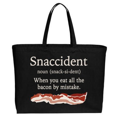 Funny Snaccident Definition Eat All The Bacon By Mistake Cotton Canvas Jumbo Tote