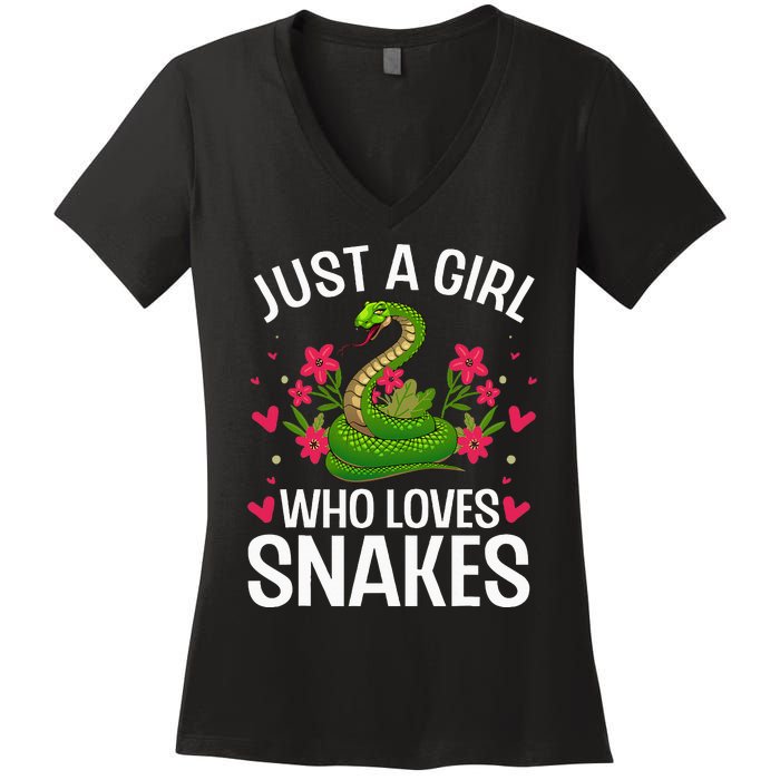 Funny Snake Design Snake Lover Women's V-Neck T-Shirt