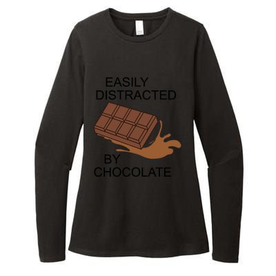 Funny Saying Distracted By Chocolate Chocolatier Gift Womens CVC Long Sleeve Shirt