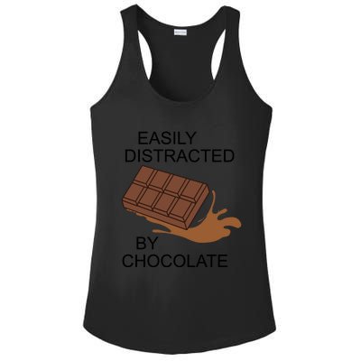 Funny Saying Distracted By Chocolate Chocolatier Gift Ladies PosiCharge Competitor Racerback Tank