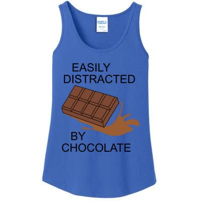 Funny Saying Distracted By Chocolate Chocolatier Gift Ladies Essential Tank