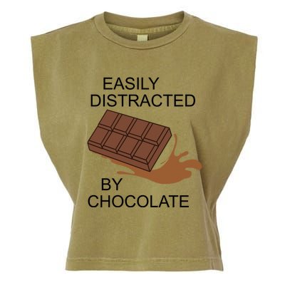 Funny Saying Distracted By Chocolate Chocolatier Gift Garment-Dyed Women's Muscle Tee