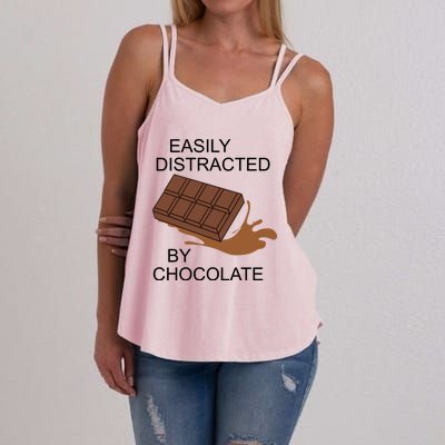 Funny Saying Distracted By Chocolate Chocolatier Gift Women's Strappy Tank