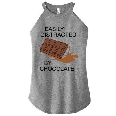 Funny Saying Distracted By Chocolate Chocolatier Gift Women's Perfect Tri Rocker Tank