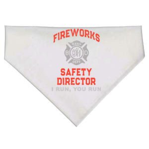 Fireworks Safety Director I Run You Firefighter America Gift USA-Made Doggie Bandana