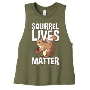 Funny Squirrel Designs For Chipmunk Lovers Women's Racerback Cropped Tank