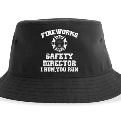 Fireworks Safety Director I Run You Run 4th Of July Sustainable Bucket Hat