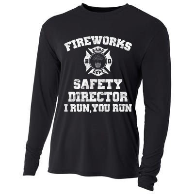 Fireworks Safety Director I Run You Run 4th Of July Cooling Performance Long Sleeve Crew
