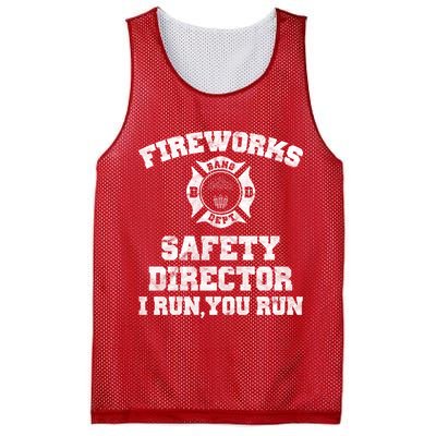Fireworks Safety Director I Run You Run 4th Of July Mesh Reversible Basketball Jersey Tank