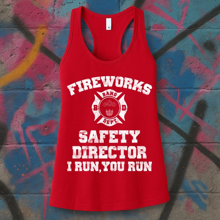 Fireworks Safety Director I Run You Run 4th Of July Womens Tank Top