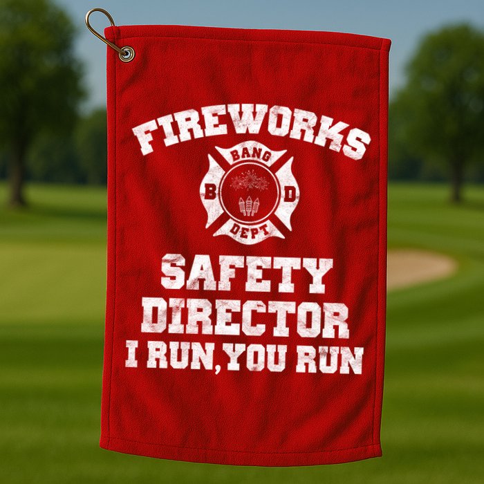 Fireworks Safety Director I Run You Run 4th Of July Golf Towel