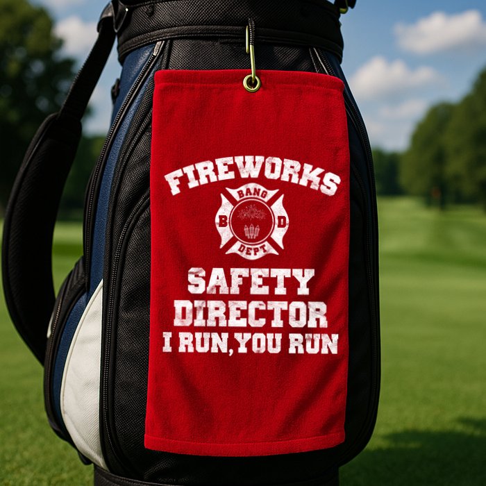 Fireworks Safety Director I Run You Run 4th Of July Golf Towel