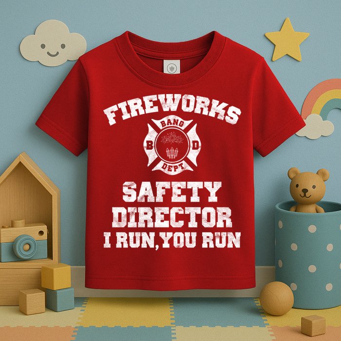 Fireworks Safety Director I Run You Run 4th Of July Toddler T-Shirt
