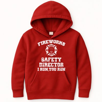 Fireworks Safety Director I Run You Run 4th Of July Kids Hoodie