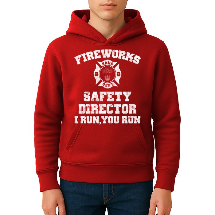 Fireworks Safety Director I Run You Run 4th Of July Kids Hoodie