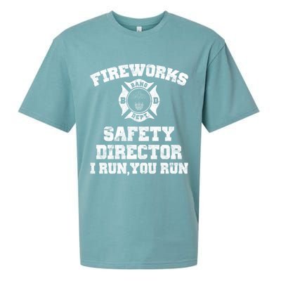Fireworks Safety Director I Run You Run 4th Of July Sueded Cloud Jersey T-Shirt