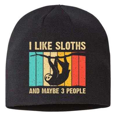 Funny Sloth Design For Sloth Lover Sustainable Beanie