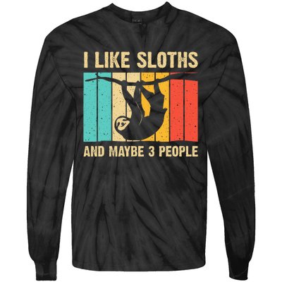 Funny Sloth Design For Sloth Lover Tie-Dye Long Sleeve Shirt