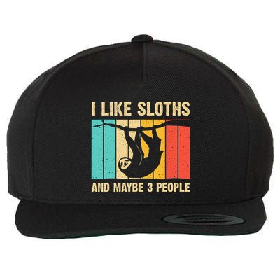 Funny Sloth Design For Sloth Lover Wool Snapback Cap