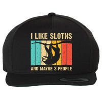 Funny Sloth Design For Sloth Lover Wool Snapback Cap