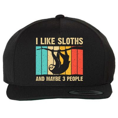 Funny Sloth Design For Sloth Lover Wool Snapback Cap