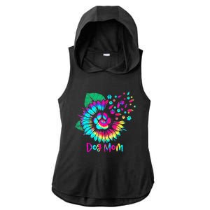 Floral Sunflower Dog Mom Tie Dye Funny Mothers Day Dog Lover Ladies PosiCharge Tri-Blend Wicking Draft Hoodie Tank