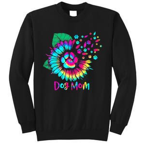 Floral Sunflower Dog Mom Tie Dye Funny Mothers Day Dog Lover Sweatshirt