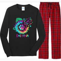 Floral Sunflower Dog Mom Tie Dye Funny Mothers Day Dog Lover Long Sleeve Pajama Set