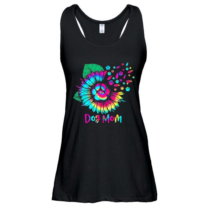 Floral Sunflower Dog Mom Tie Dye Funny Mothers Day Dog Lover Ladies Essential Flowy Tank