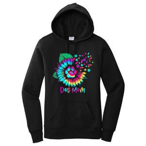 Floral Sunflower Dog Mom Tie Dye Funny Mothers Day Dog Lover Women's Pullover Hoodie