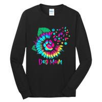 Floral Sunflower Dog Mom Tie Dye Funny Mothers Day Dog Lover Tall Long Sleeve T-Shirt