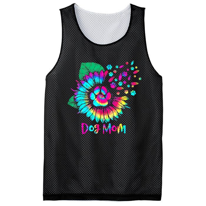 Floral Sunflower Dog Mom Tie Dye Funny Mothers Day Dog Lover Mesh Reversible Basketball Jersey Tank