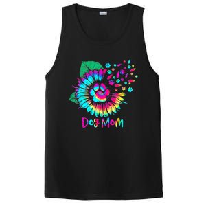 Floral Sunflower Dog Mom Tie Dye Funny Mothers Day Dog Lover PosiCharge Competitor Tank