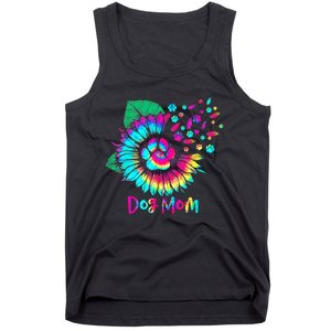 Floral Sunflower Dog Mom Tie Dye Funny Mothers Day Dog Lover Tank Top