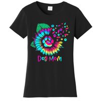 Floral Sunflower Dog Mom Tie Dye Funny Mothers Day Dog Lover Women's T-Shirt