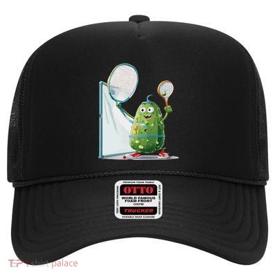 Funny Sports Design Pickleball Cucumber Gift High Crown Mesh Back Trucker Hat