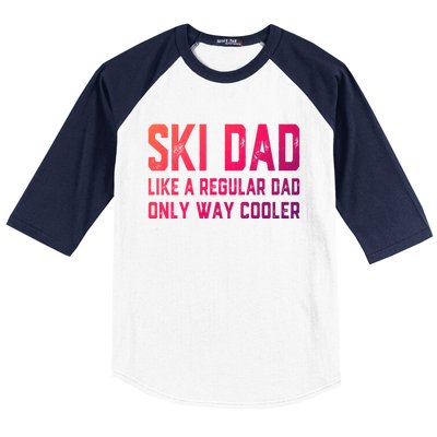 Funny Ski Dad Skiing Father Funny Gift For Skiers Gift Baseball Sleeve Shirt