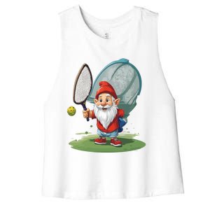 Funny Sports Design Pickleball Dwarf Cucumber Meaningful Gift Women's Racerback Cropped Tank