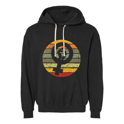 Feminism Symbol Design Retro Vintage 70s 80s 90s Feminist Garment-Dyed Fleece Hoodie