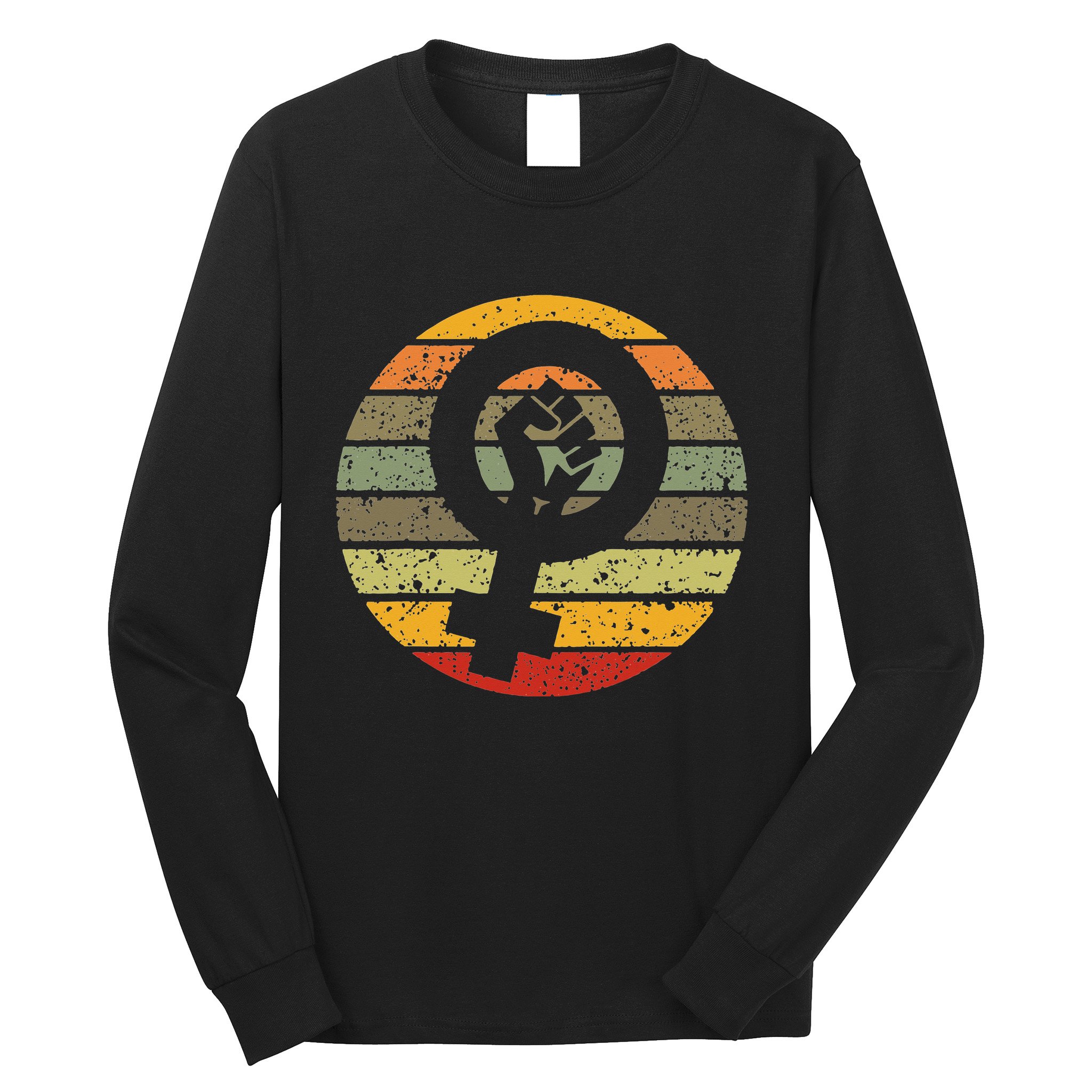 Feminism Symbol Design Retro Vintage 70s 80s 90s Feminist Long Sleeve Shirt