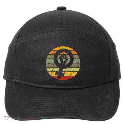Feminism Symbol Design Retro Vintage 70s 80s 90s Feminist 7-Panel Snapback Hat