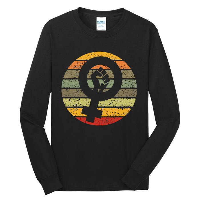 Feminism Symbol Design Retro Vintage 70s 80s 90s Feminist Tall Long Sleeve T-Shirt