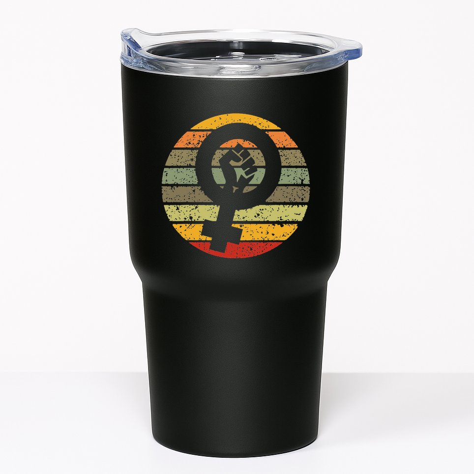Feminism Symbol Design Retro Vintage 70s 80s 90s Feminist Tumbler