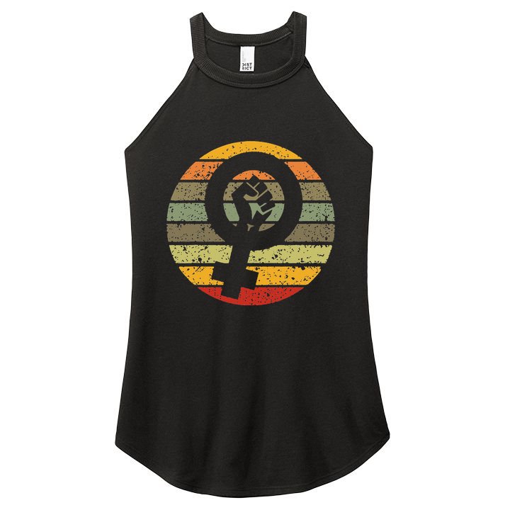 Feminism Symbol Design Retro Vintage 70s 80s 90s Feminist Women's Perfect Tri Rocker Tank