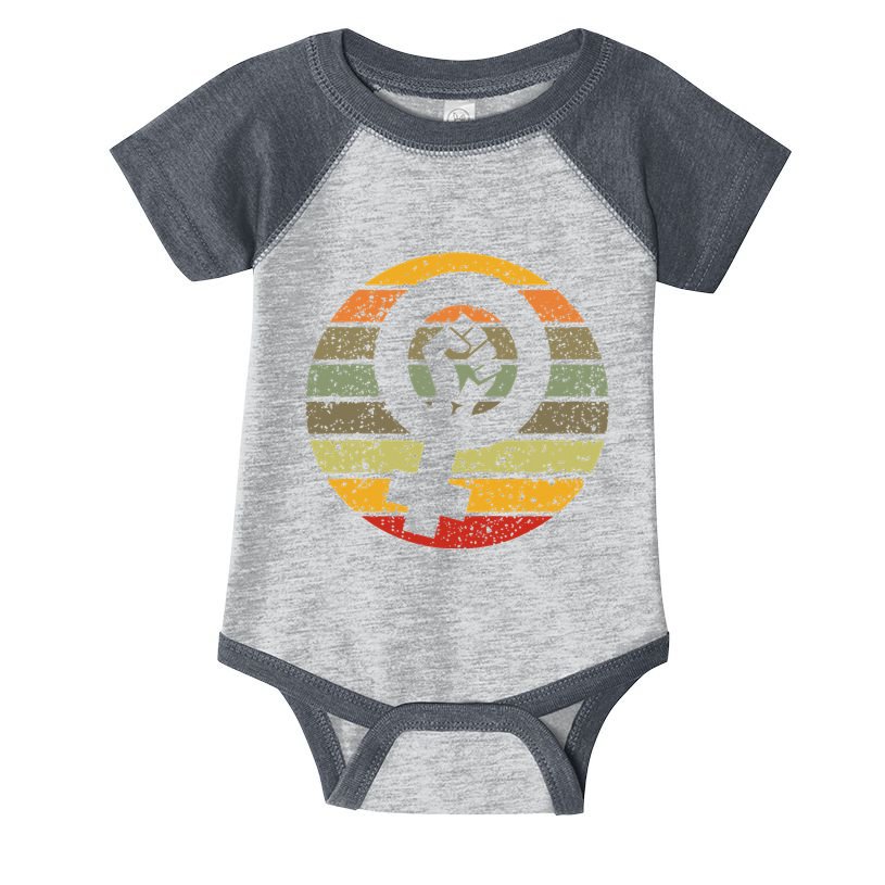 Feminism Symbol Design Retro Vintage 70s 80s 90s Feminist Infant Baby Jersey Bodysuit