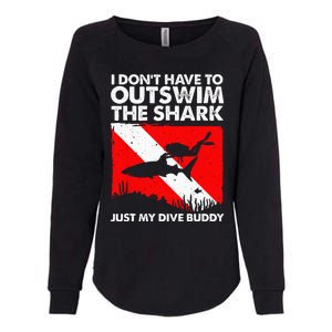 Funny Scuba Diving Design For  Shark Diving Buddy Womens California Wash Sweatshirt