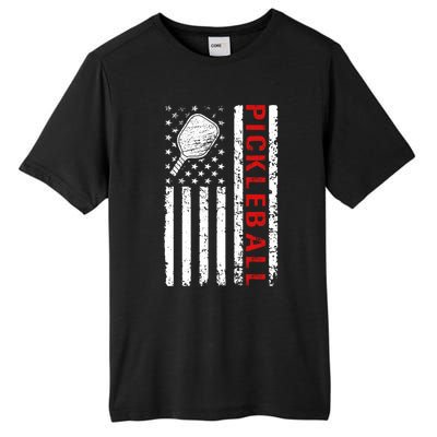 Funny Sports Design Pickleball Us Flag Meaningful Gift Tall Fusion ChromaSoft Performance T-Shirt